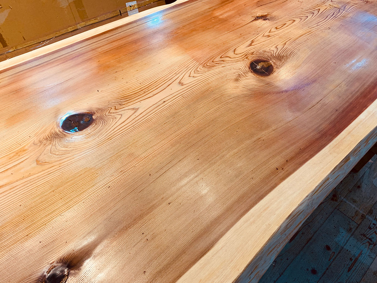 吉野杉の一枚板テーブルのメンテナンス ｜ 【旧サイト】無垢フローリング販売なら樹種・経験豊富なエコロキア
